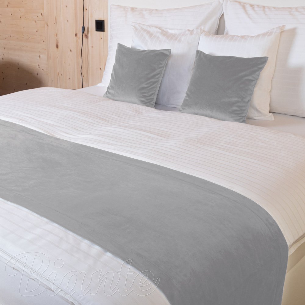 Zamatový prehoz/behúň na posteľ Velvet Prémium SVP-039 Sivý - Biante.sk