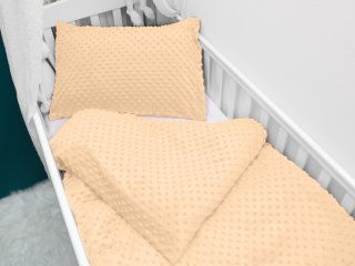 Dětské povlečení do postýlky Minky 3D puntíky MKP-006 Světle meruňkové - Biante.cz Dětské povlečení do postýlky Minky 3D puntíky MKP-006 Světle meruňkové - Biante.cz
