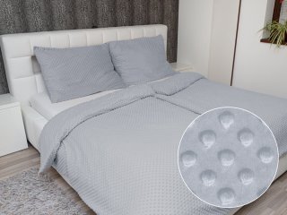 Hřejivé ložní povlečení Minky 3D puntíky MKP-050 Stříbrnošedé - Biante.cz Hřejivé ložní povlečení Minky 3D puntíky MKP-050 Stříbrnošedé - Biante.cz