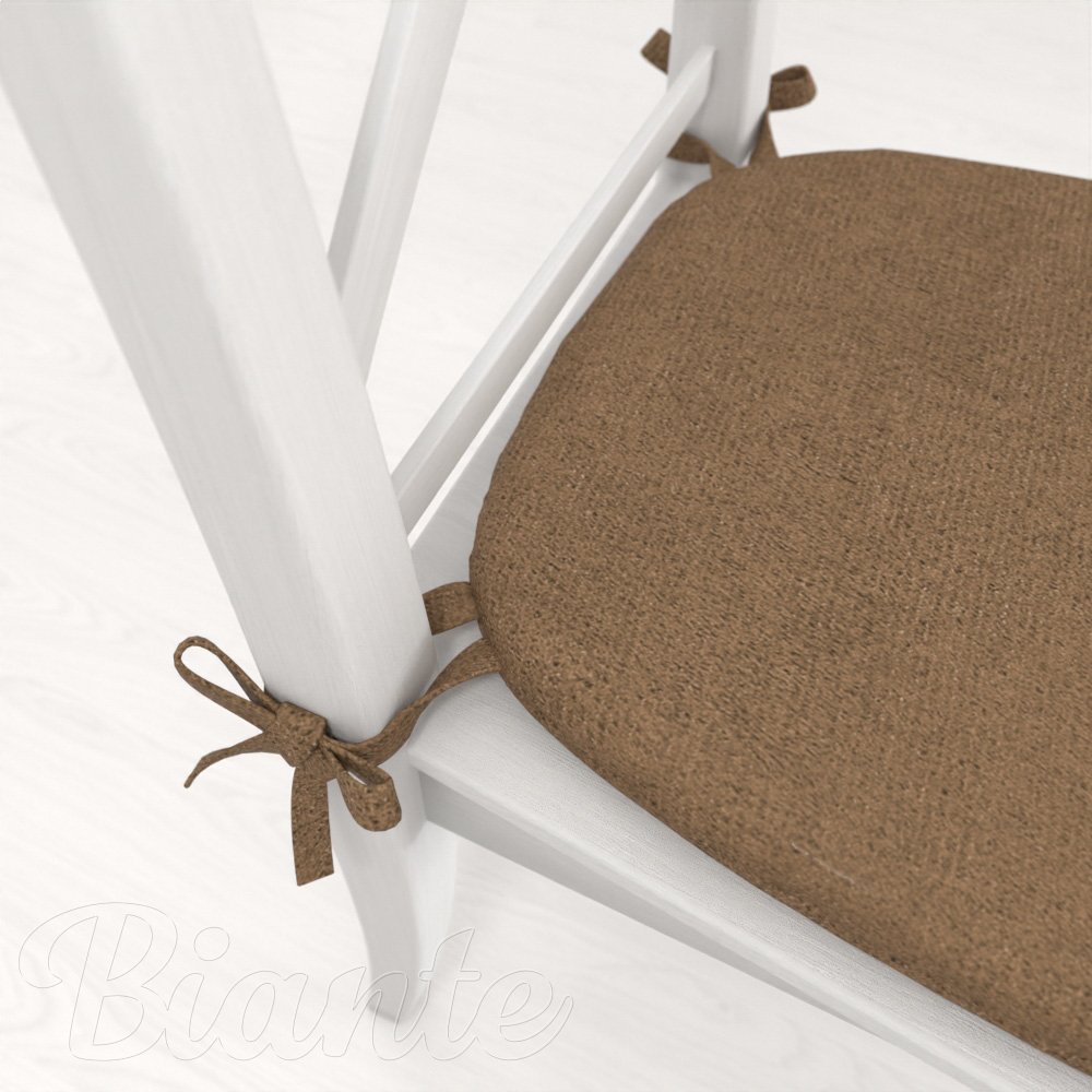 Oblý podsedák z imitace broušené kůže Alcantara ALC-015 Světle hnědý - 39x37x3 cm - detail 1 - Biante.cz