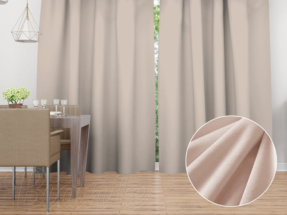 Sametový závěs Velvet Premium SVP-020 Béžový - šířka 135 cm - Biante.cz