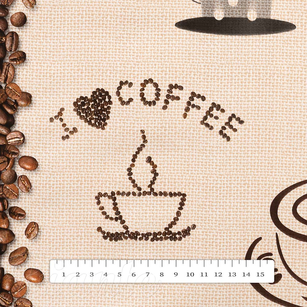 PVC obrus Káva na svetlo hnedom PV-212 - metráž š. 140 cm - detail 2 - Biante.sk