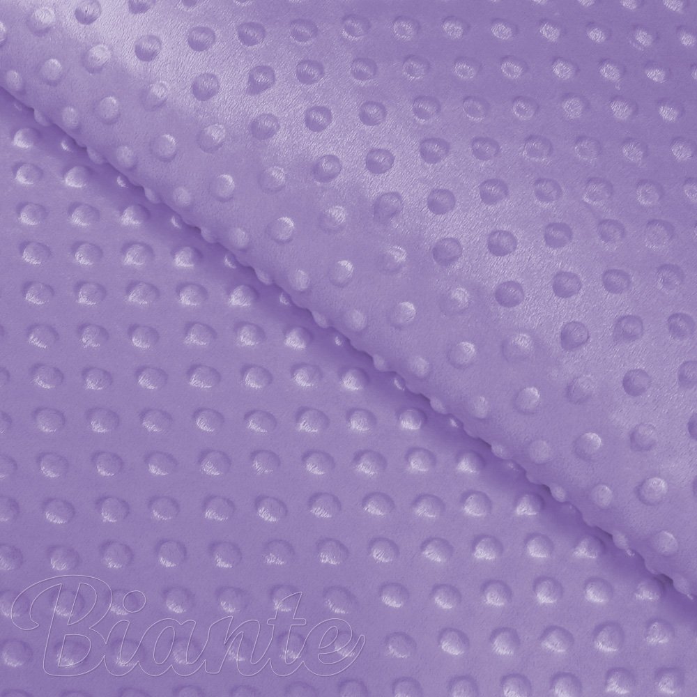 Dětská látka Minky TOP 3D puntíky MKP-058 Fialová - šířka 170 cm - Biante.cz