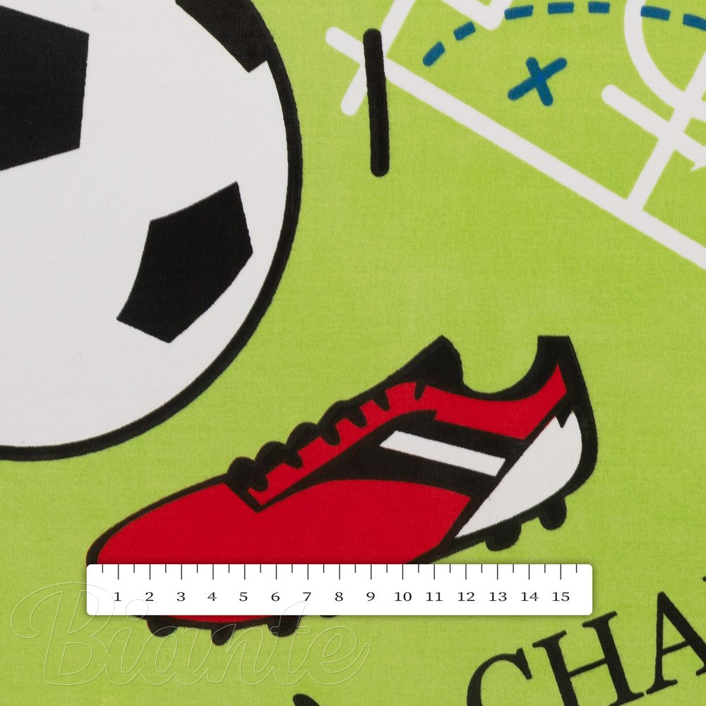 Dětská bavlněná látka/plátno Sandra SA-645 Fotbal to je hra - na zeleném - šířka 160 cm - detail 3 - Biante.cz
