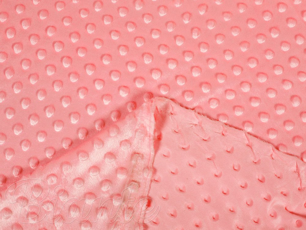 Dětská látka Minky 3D puntíky MKP-036 Korálově růžová - šířka 150 cm - detail 3 - Biante.cz Dětská látka Minky 3D puntíky MKP-036 Korálově růžová - šířka 150 cm - detail 3 - Biante.cz