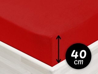 Jersey napínací prostěradlo na extra vysokou matraci JR-007 Sytě červené - Biante.cz Jersey napínací prostěradlo na extra vysokou matraci JR-007 Sytě červené - Biante.cz