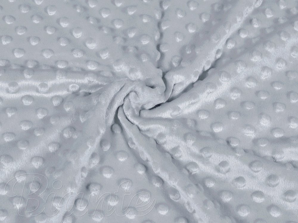 Dětská látka Minky 3D puntíky MKP-050 Stříbrnošedá - šířka 150 cm - detail 1 - Biante.cz Dětská látka Minky 3D puntíky MKP-050 Stříbrnošedá - šířka 150 cm - detail 1 - Biante.cz