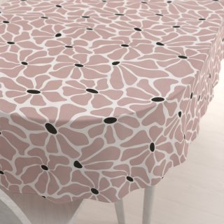Bavlněný oválný ubrus Sandra SA-483 Hnědorůžové designové květy na bílém - Biante.cz Bavlněný oválný ubrus Sandra SA-483 Hnědorůžové designové květy na bílém - Biante.cz
