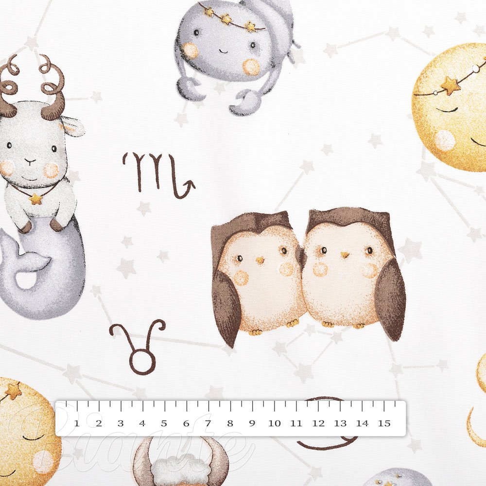 Detská bavlnená látka/plátno Sandra SA-439 Znamenia zverokruhu - šírka 160 cm - detail 3 - Biante.sk