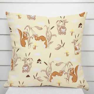 Detská bavlnená obliečka na vankúš Sandra SA-700 Veveričky a ježkovia na svetlo vanilkovom - Biante.sk Detská bavlnená obliečka na vankúš Sandra SA-700 Veveričky a ježkovia na svetlo vanilkovom - Biante.sk