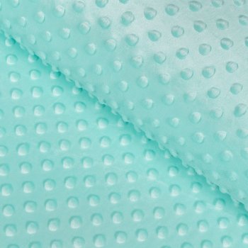 Dětská látka Minky TOP 3D puntíky MKP-055 Světle mintová - šířka 170 cm - Biante.cz