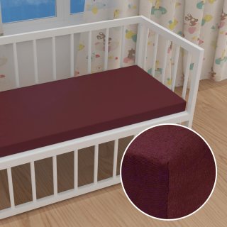 Detské jersey napínacie prestieradlo do postieľky JR-011 Bordó - Biante.sk