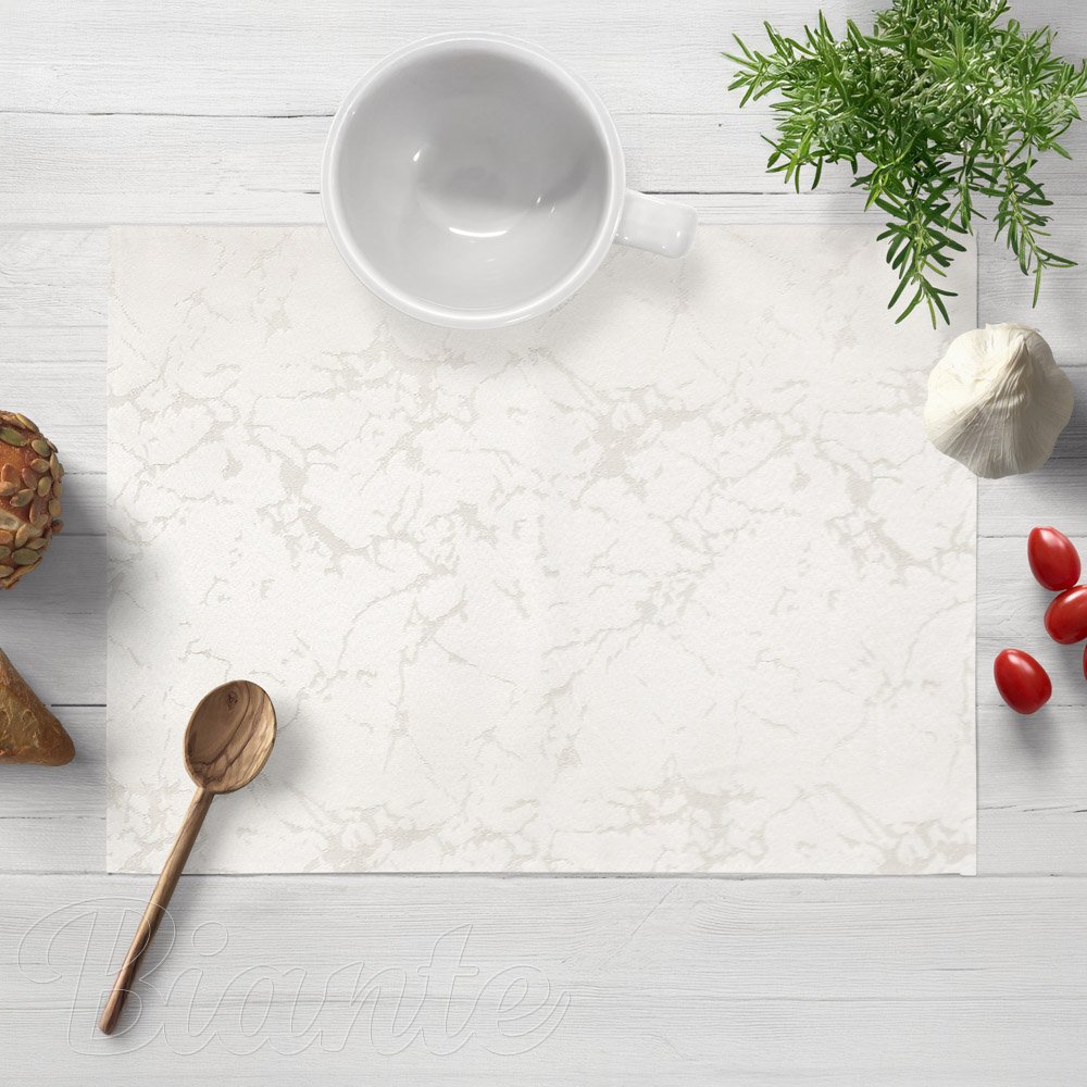 Dekorační prostírání na stůl Parma PM-116 Stříbrný mramor na krémovém - Biante.cz
