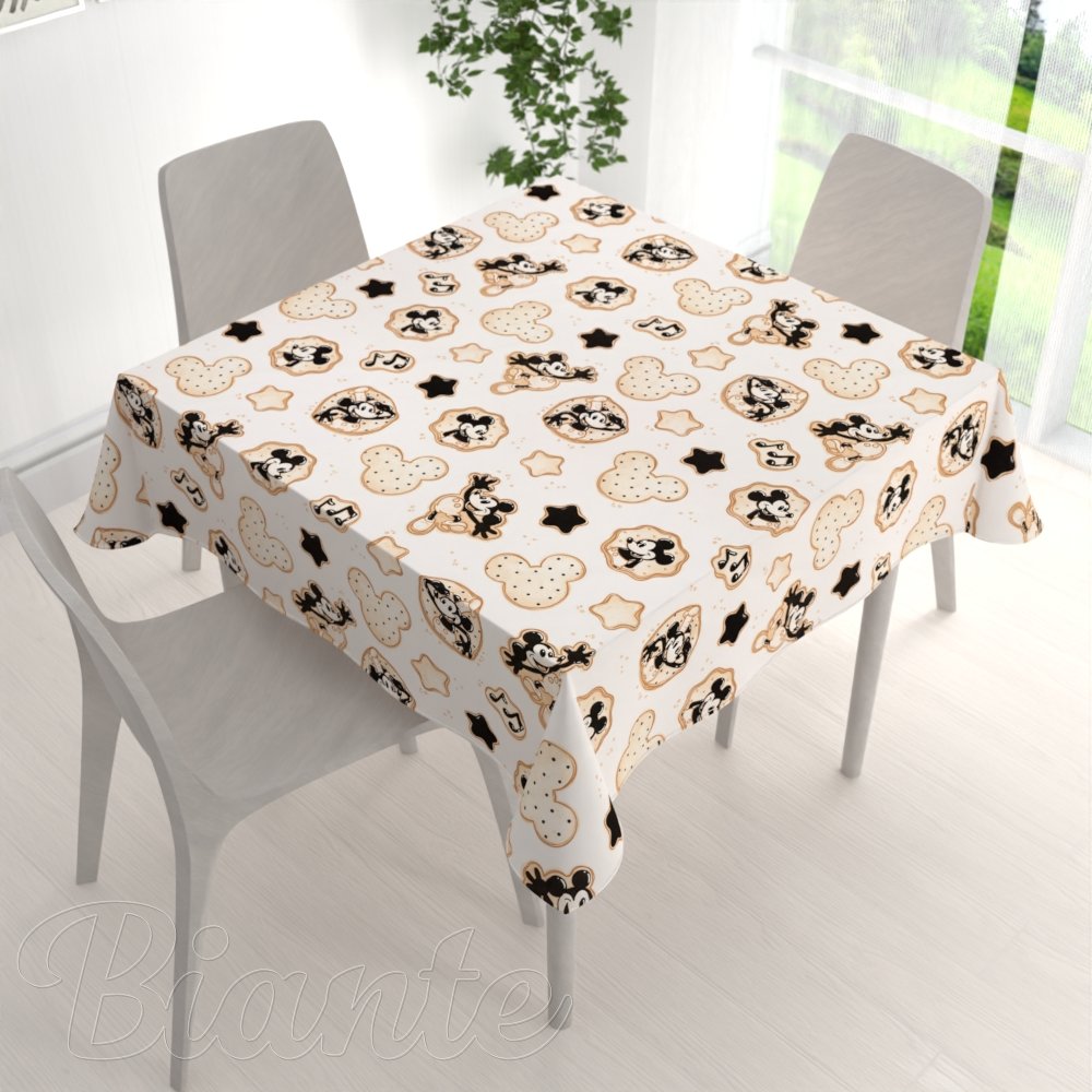 Dětský bavlněný čtvercový ubrus Sandra SA-642 Veselý myšák Miky - detail 1 - Biante.cz