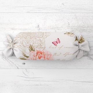 Polštář válec bonbon Sandra SA-683 Růžové pivoňky s motýly na bílém - Biante.cz Polštář válec bonbon Sandra SA-683 Růžové pivoňky s motýly na bílém - Biante.cz