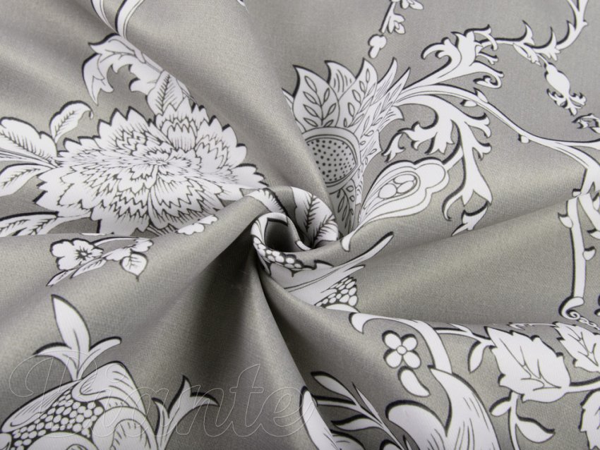 Dekorační látka PM-021 Zámecké květy na šedobéžovém - šířka 150 cm - detail 3 - Biante.cz