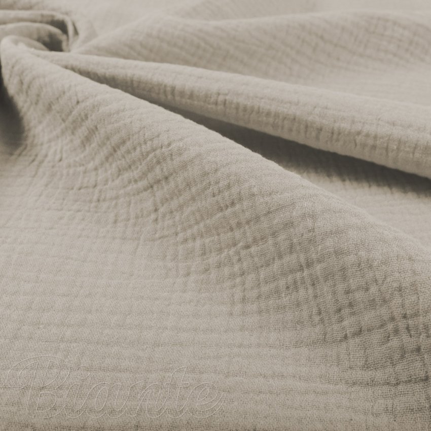 Mušelín dvojitá gázovina MSN-089 Pískově šedá - metráž šířka 140 cm - detail 6 - Biante.cz