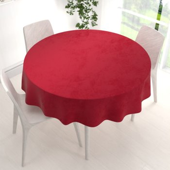 Sametový kulatý ubrus Velvet Premium SVP-038 Sytě červený - detail 1 - Biante.cz