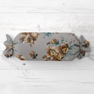 Vankúš valec bonbon Sandra SA-622 Hnedé orchidey na sivom - Biante.sk Vankúš valec bonbon Sandra SA-622 Hnedé orchidey na sivom - Biante.sk