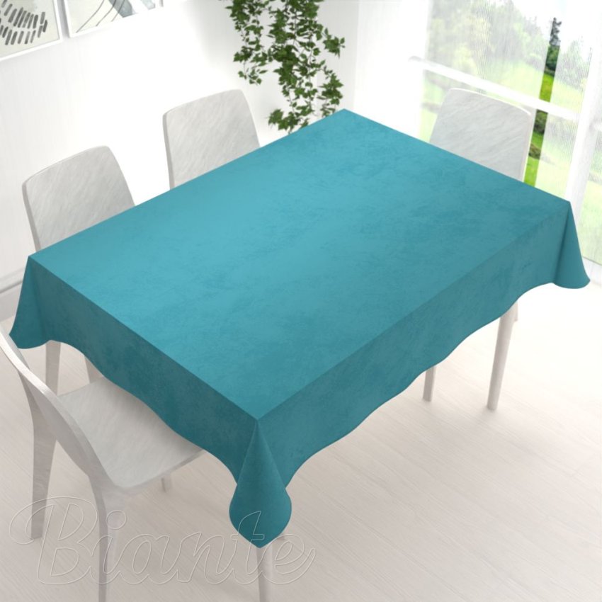 Sametový obdélníkový ubrus Velvet Premium SVP-035 Tyrkysově modrý - detail 1 - Biante.cz