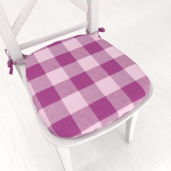 Oblý bavlnený podsedák Olivia OL-021 Fialová kocka veľká - 39x37x3 cm - Biante.sk