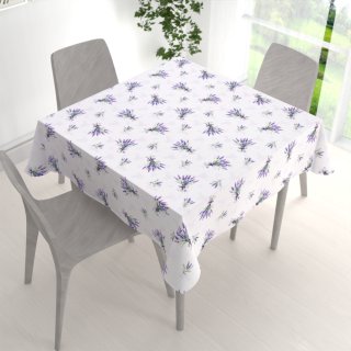 Teflonový čtvercový ubrus TF-128 Snítky levandulí na bílém - detail 1 - Biante.cz Teflonový čtvercový ubrus TF-128 Snítky levandulí na bílém - detail 1 - Biante.cz