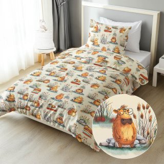 Dětské bavlněné ložní povlečení Sandra SA-710 Kapybary na krémovém - Biante.cz Dětské bavlněné ložní povlečení Sandra SA-710 Kapybary na krémovém - Biante.cz