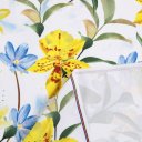 Teflonová látka na ubrusy TF-081 Žluto-modré lilie na bílém - šířka 155 cm - detail 6 - Biante.cz
