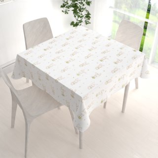 Dětský bavlněný čtvercový ubrus Sandra SA-401 Zajíčci na bílém - detail 1 - Biante.cz Dětský bavlněný čtvercový ubrus Sandra SA-401 Zajíčci na bílém - detail 1 - Biante.cz