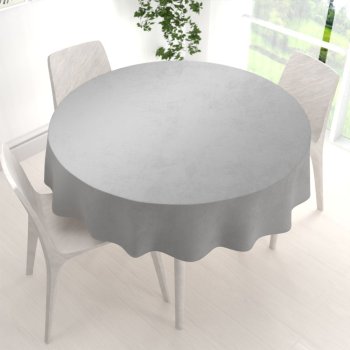 Velký sametový kulatý ubrus Velvet Premium SVP-027 Světle šedý - detail 1 - Biante.cz