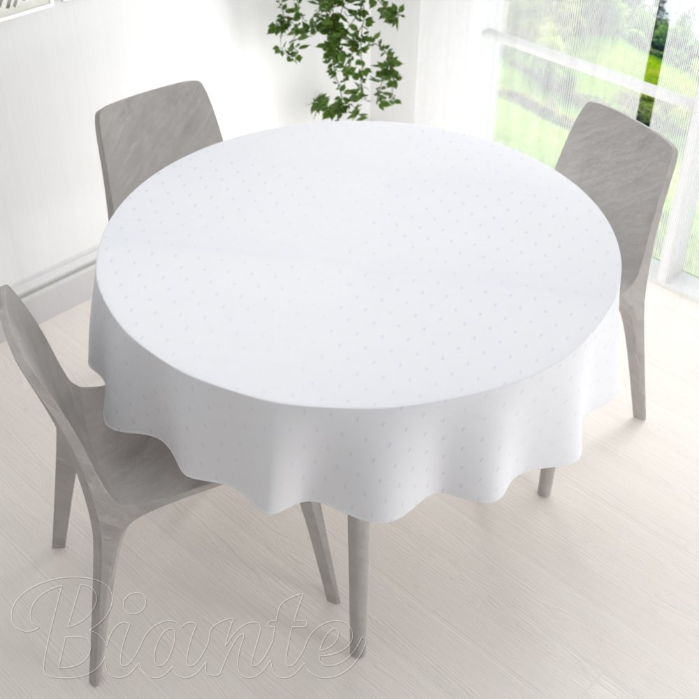 Teflonový kulatý ubrus TF-084 Obdélníčky na bílém - detail 1 - Biante.cz