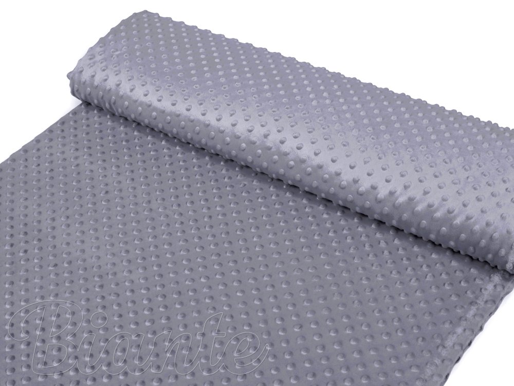 Dětská látka Minky 3D puntíky MKP-004 Tmavě šedá - šířka 150 cm - detail 2 - Biante.cz Dětská látka Minky 3D puntíky MKP-004 Tmavě šedá - šířka 150 cm - detail 2 - Biante.cz