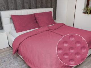 Hrejivé posteľné obliečky Minky TOP 3D bodky MKP-057 Ostružinové - Biante.sk