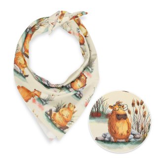 Dětský bavlněný šátek Sandra SA-710 Kapybary na krémovém - Biante.cz Dětský bavlněný šátek Sandra SA-710 Kapybary na krémovém - Biante.cz