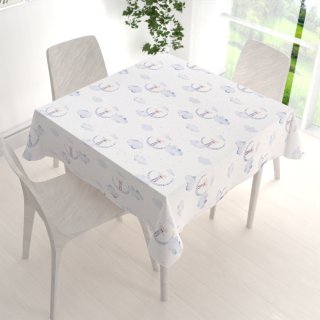 Dětský bavlněný čtvercový ubrus Sandra SA-579 Myšky mezi modrými obláčky - detail 1 - Biante.cz Dětský bavlněný čtvercový ubrus Sandra SA-579 Myšky mezi modrými obláčky - detail 1 - Biante.cz