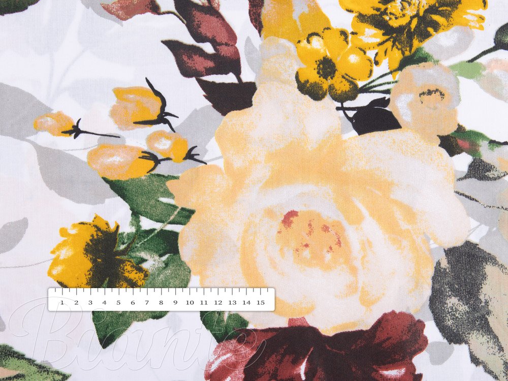 Bavlněná látka/plátno Sandra SA-217 Velké žluté květy - šířka 160 cm - detail 4 - Biante.cz