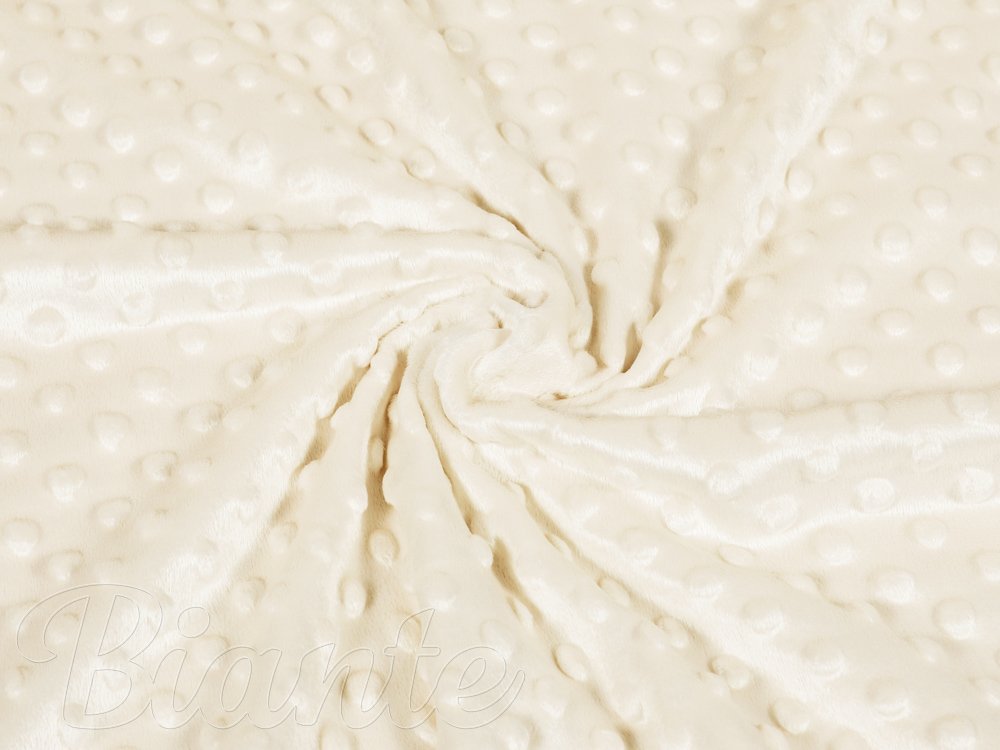 Dětská látka Minky 3D puntíky MKP-014 Krémová - šířka 150 cm - detail 1 - Biante.cz Dětská látka Minky 3D puntíky MKP-014 Krémová - šířka 150 cm - detail 1 - Biante.cz