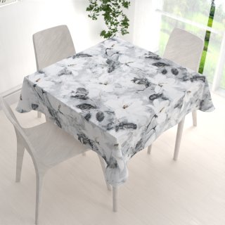 Sametový čtvercový ubrus Tamara TMR-006 Designové květiny na šedém - detail 1 - Biante.cz