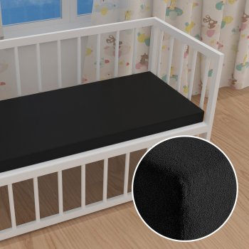 Dětské froté napínací prostěradlo do postýlky FR-030 Černé - Biante.cz Dětské froté napínací prostěradlo do postýlky FR-030 Černé - Biante.cz