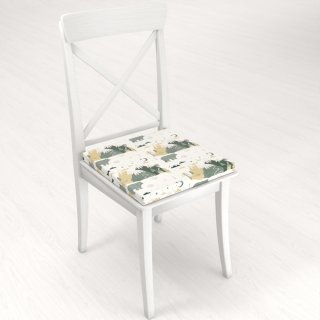 Zamatový štvorcový podsedák Tamara TMR-031 Medvede v horách - 38x38x3 cm - detail 1 - Biante.sk