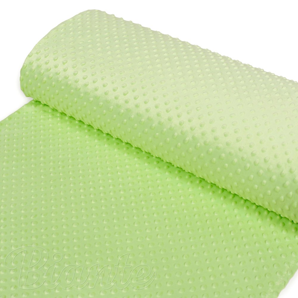 Dětská látka Minky 3D puntíky MKP-005 Pastelová světle zelená - šířka 150 cm - detail 2 - Biante.cz