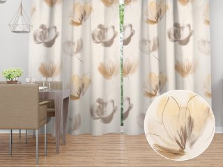Dekorační závěs na míru PM-109 Akvarelové tulipány na krémovém - Biante.cz