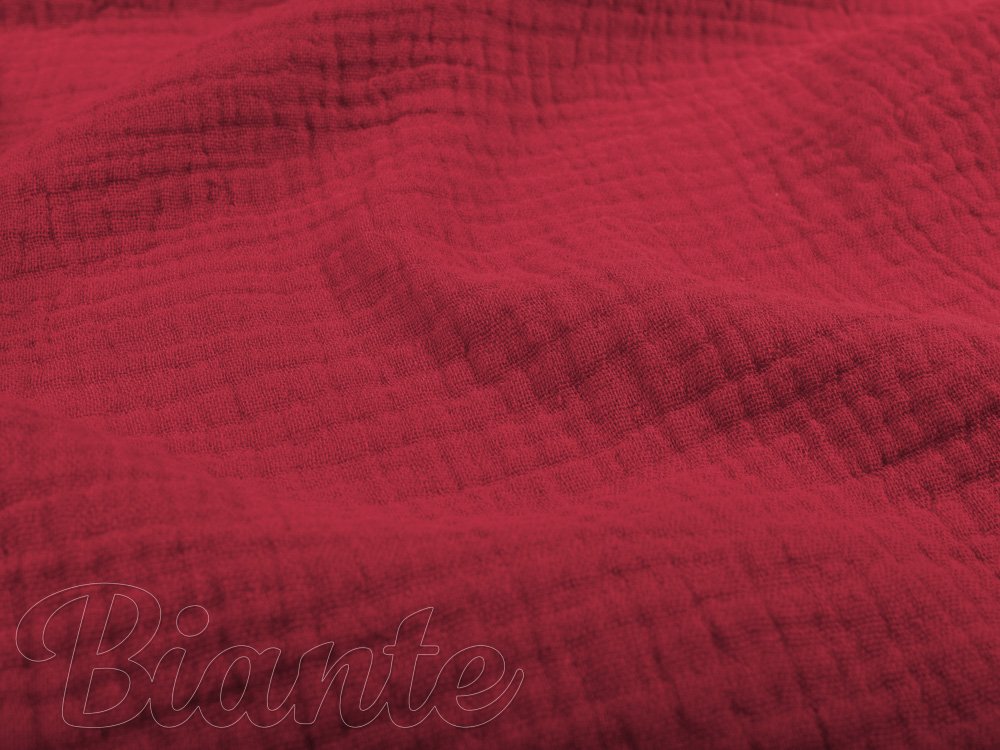 Mušelín dvojitá gázovina MSN-052 Malinově červená - metráž šířka 140 cm - detail 1 - Biante.cz Mušelín dvojitá gázovina MSN-052 Malinově červená - metráž šířka 140 cm - detail 1 - Biante.cz