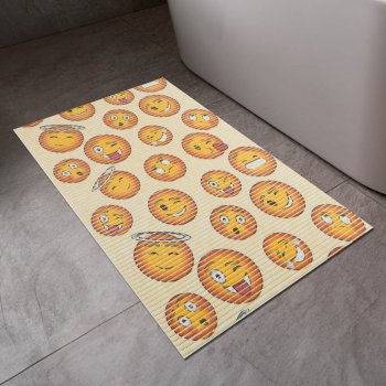 Kúpeľňová penová rohož / predložka PRO-053 Veselé smajlíky na krémovom - metráž šírka 65 cm - detail 1 - Biante.sk