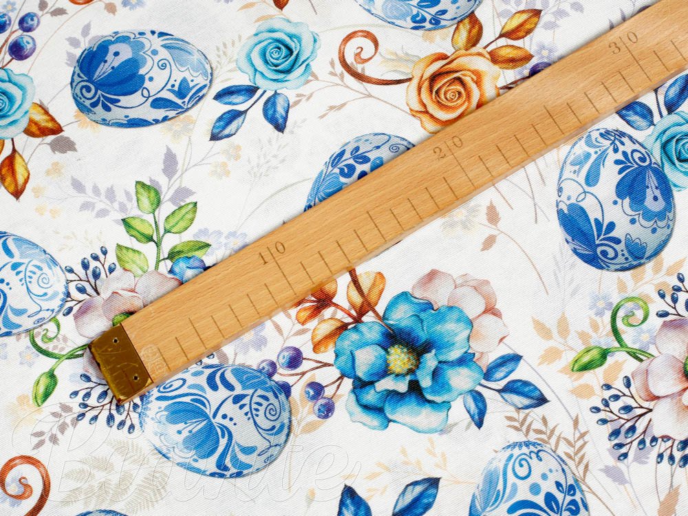 Velikonoční látka Leona LN-114 Modré kraslice - šířka 140 cm - detail 3 - Biante.cz Velikonoční látka Leona LN-114 Modré kraslice - šířka 140 cm - detail 3 - Biante.cz