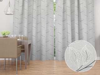 Dekorační závěs Leona LN-165 Pnoucí lístky na šedém - šířka 270 cm - Biante.cz Dekorační závěs Leona LN-165 Pnoucí lístky na šedém - šířka 270 cm - Biante.cz