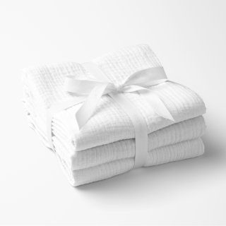 Mušelínová utěrka Nature MSN-079 Snehově bílá - sada 3 ks - Biante.cz