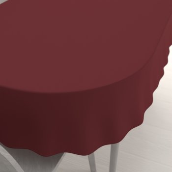 Velký teflonový oválný ubrus TF-095 Vínově červený bez vzoru - Biante.cz