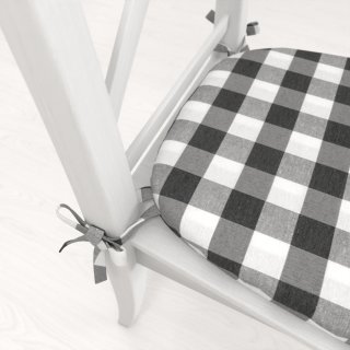 Oblý podsedák Rebeka RE-010 Sivo-biela kocka veľká - 39x37x3 cm - detail 1 - Biante.sk