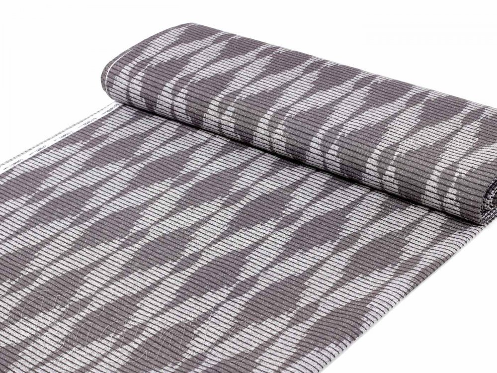 Dekorační látka Leona LN-047 Světle šedé obrazce a proužky - šířka 140 cm - Biante.cz